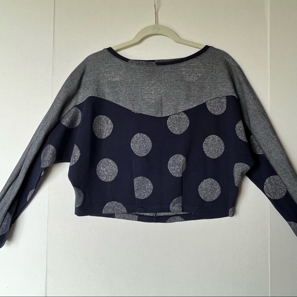 Anthropologie Postmark women’s polka dot long sleeve cropped sweater, small - Picture 5 of 8